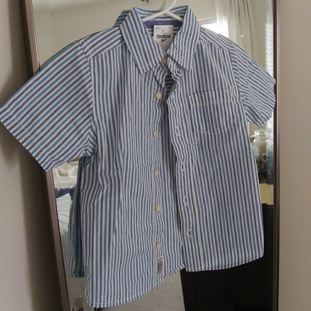 NEW! OshKosh Blue Stripe Button Down - 4T